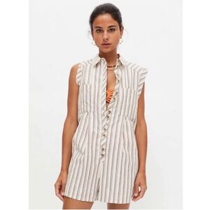 NWOT Urban Outfitters Zoey Workwear Striped Romper Size XS